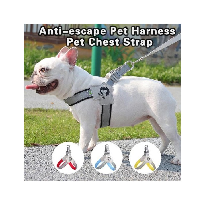 Hunde-Brustgurt, reflektierend, atmungsaktiv, bequem, verstellbar, Haustier-Brustgurt, Haustierbedarf M rot