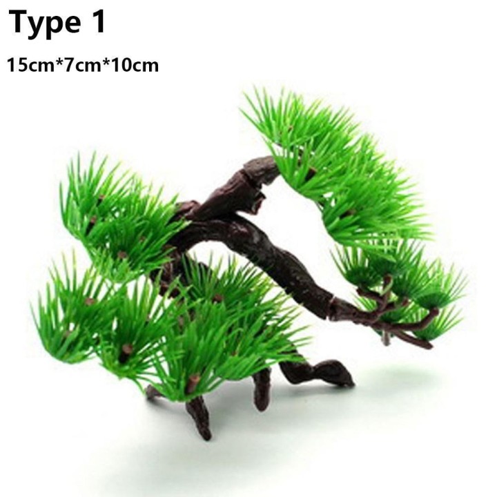 Fit Steingarten DIY Handwerk Aquarium Ornament Künstliche Kiefer Aquarium Dekoration Simulation Pflanze type 1