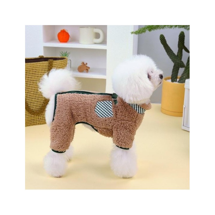 Yousheng Haustierkleidung Bequemer Winter-Overall für Hunde mit Reißverschluss-Design Leicht zu tragender Katzen-Overall Haus