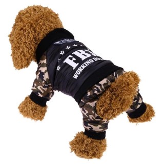 Haustier Hund Kleidung Overall Verdickung Hund Welpen Overall Kostüm FBI Warme Winter Kleidung Für Junge Hunde S