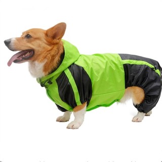 Entzückender Overall für Corgi-Hunde, wasserdichte Kleidung, Regenmantel, Regenjacke mit Kapuze D-S