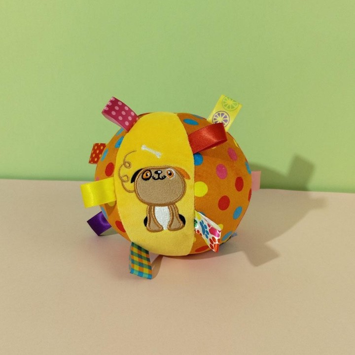 Plüsch-Hundespielzeug, interaktives Haustierball-Spielzeug mit Glöckchen, Hundekauball, Zahnreinigungs-Hundekauspielzeug für