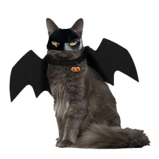 Katzenfledermaus-Cosplay-Set, Katzenfledermaus-Avenger-Cosplay-Hut und Flügel-Set, Haustier-Halloween-Party-Gesichtskissen, V