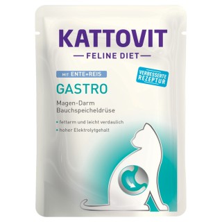 Kattovit Feline Gastro Pouch 24 x 85 g - Ente & Reis