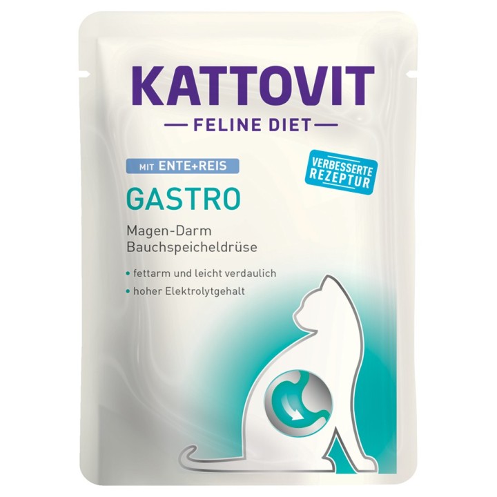 Kattovit Feline Gastro Pouch 24 x 85 g - Ente & Reis