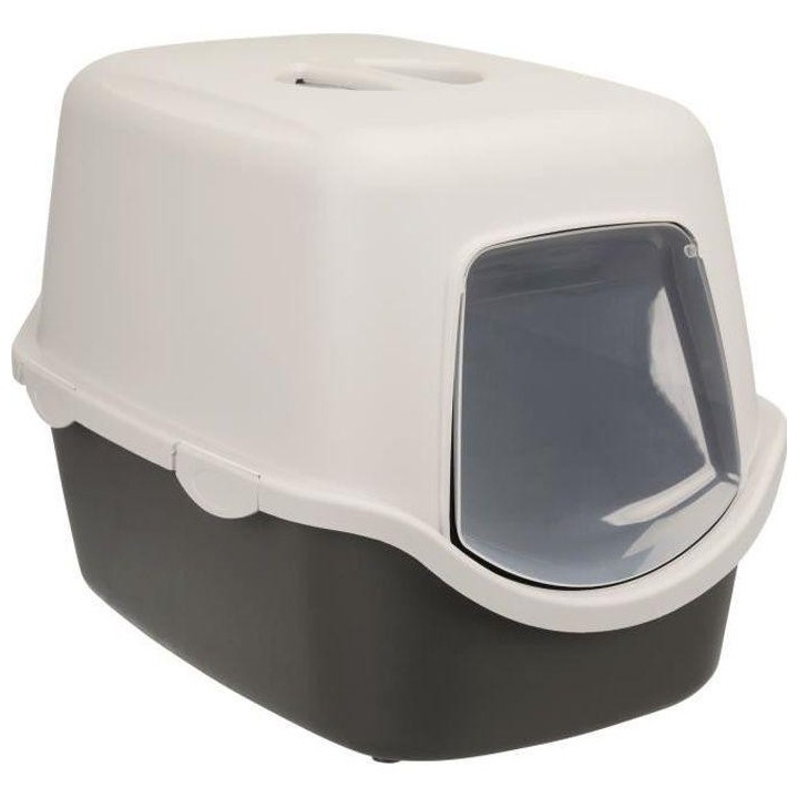 TRIXIE Katzentoilette Vico - 40 x 40 x 56 cm - Dunkelgrau und Hellgrau - Für Katzen