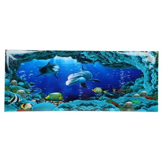 Hintergrund-Poster, dekorative Meereswelt-Gemälde, PVC-Aufkleber, Landschaft für Aquarienfische 61x30cm