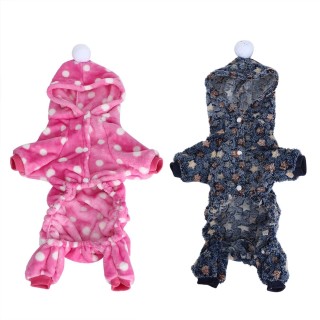 Herbst Winter Haustier Kleidung Overall Warme Pyjamas Kleidung für Hunde Katzen Kleine Tiere Navy Star XS