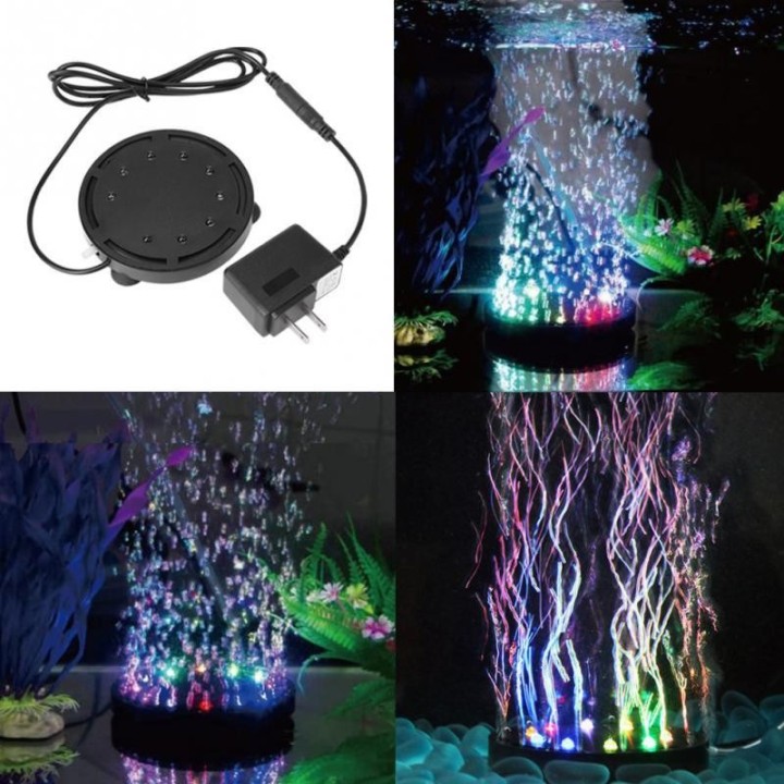 EU/US-Stecker Aquarium bunte tauchbare drehbare Acryl 12 LED-Lichtblase 12.5cm EU Plug