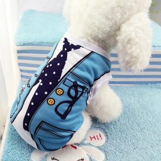 Haustier Hund Weste Sommer süße Kleidung kleine Chihuahua weiche Baumwolle T-Shirt Haustier Kleidung XS hellblaue