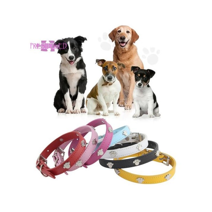 Reflektierendes Haustierhalsband – verstellbare Größe, Metallschnalle, Hundefußabdruck-Dekoration mit Glöckchen, bequemes Hun