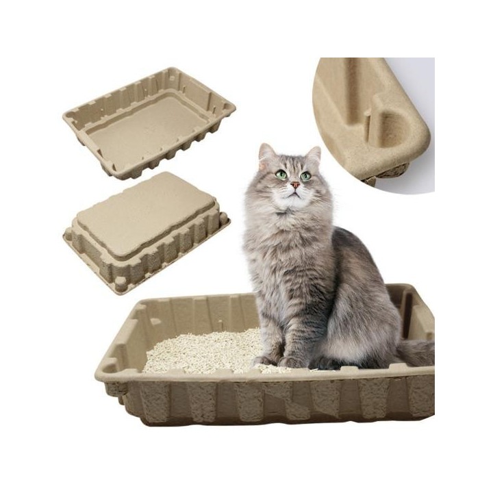 Katzentoilette, stapelbar, große Kapazität, abbaubar, Reinigung, tragbare Katzentoilette für Haustiere und Kätzchen für den A