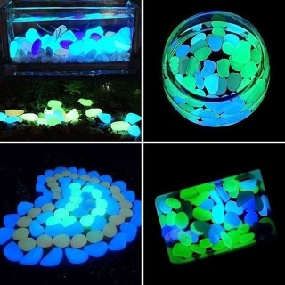 100 STÜCKE Leuchtsteine Dekorative Fluoreszierende Kopfsteinpflaster Glow In The Dark Gehwege Fisch Tank Garten Dekoration 10