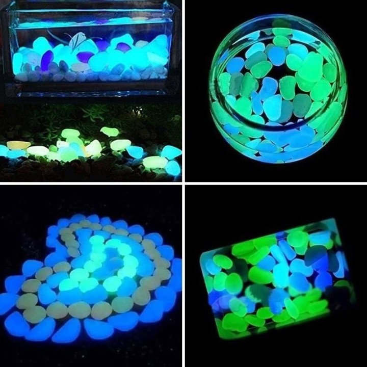100 STÜCKE Leuchtsteine Dekorative Fluoreszierende Kopfsteinpflaster Glow In The Dark Gehwege Fisch Tank Garten Dekoration 10