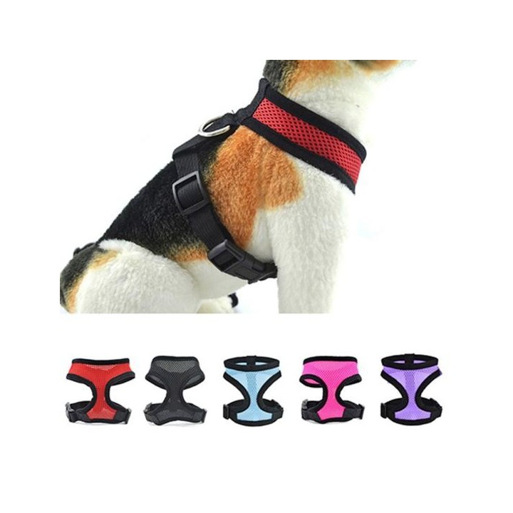 Hundehalsband für Welpen, weiches Netz, Sicherheitsgurt, Weste, verstellbares Haustier-Kontrollgeschirr M grün