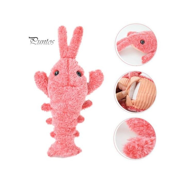 Interaktives Hundespielzeug „Floppy Lobster“, wiederaufladbar über USB, Vibrationsmodi, Katzenspielzeug, elektrisch, realisti