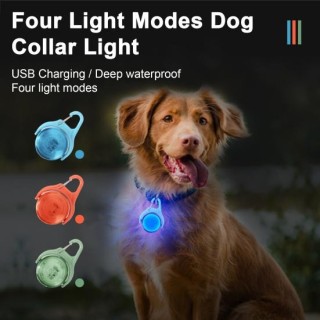 USB wiederaufladbares Hundehalsband-Licht, 4 Modi, IPX8 wasserdicht, 360 Grad drehbares Hundelicht für nächtliche Spaziergäng