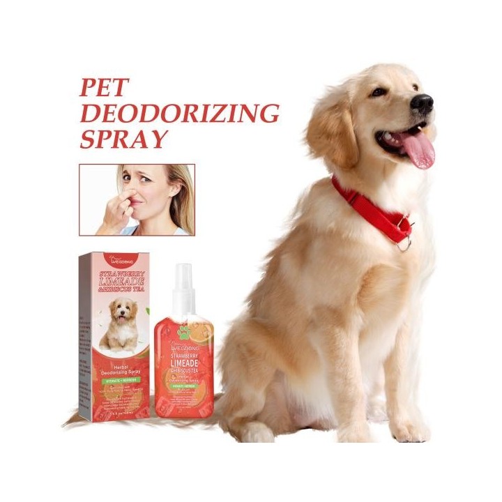 100 ml Haustier-Deodorant-Spray, langanhaltendes Desodorierungsspray für Hunde, Neutralisator, sanfte natürliche Inhaltsstoff