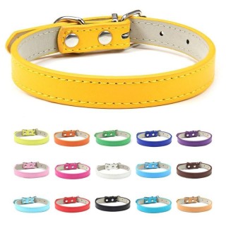 1PC Beliebte verstellbare bunte Haustierhalsbänder Kätzchen Katzenhalsband PU-Leder Halsband sicher für Hunde weiches Haustie