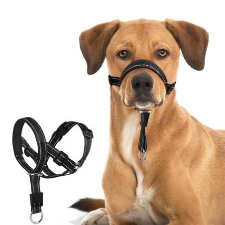 Maulkorb für Hunde aus Polyesterfaser, verstellbar, Anti-Bell- und Bissschutz, Geschirr, Kopfhalfter, Maulkorb, Hundehalfter,