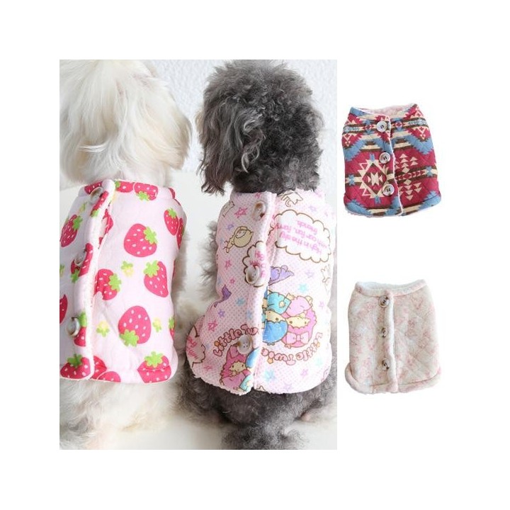 Haustiermantel mit Cartoon-Muster, auffälliger Stoff, reißfest, warmer Wintermantel für Welpen für den Welpenladen XS