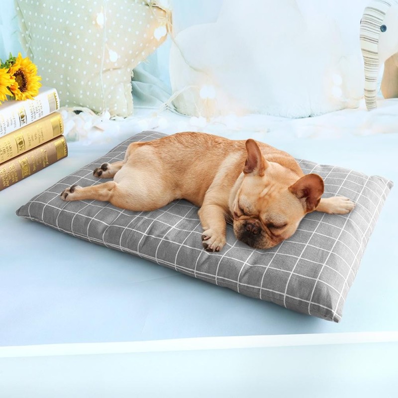 Winter-Hundebett, warmes Hundehaus, weiche Haustier-Schlafmatratze, karierte Matte, Katzenbetten, Decke, Kissen, kleine, mitt