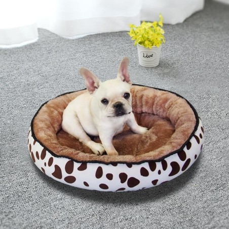 Katzen- und Hundebett, Kissen für kleine und mittelgroße Hunde, beidseitig verwendbar, weicher Baumwollkorb, warmes Haus, was