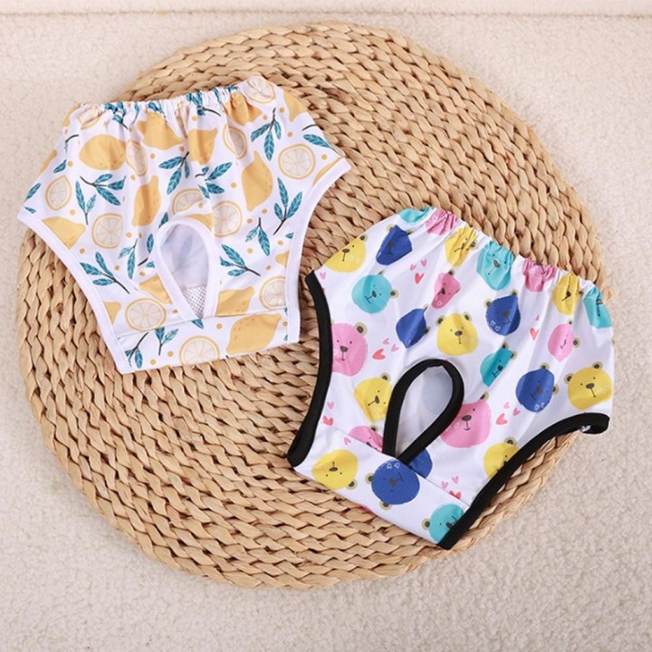 Physiologische Hosen für Haustiere, saugfähige Hundewindeln, Muster, Haustierunterwäsche, atmungsaktiv, wiederverwendbare Hun