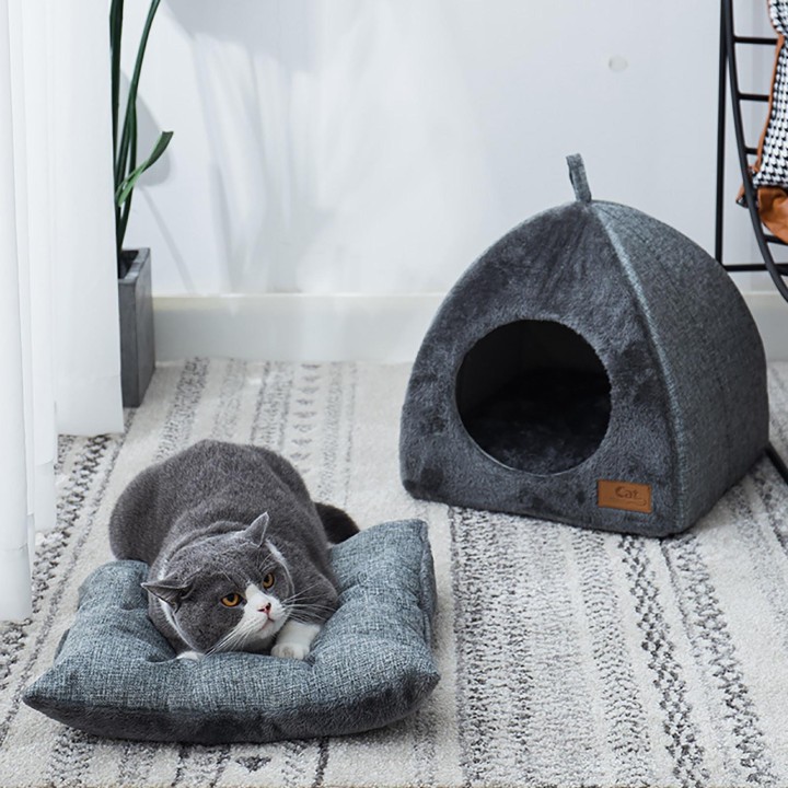 Katze geschlossenes Katzenhaus Haustier warmer und tiefer Schlaf Hundehaustierbedarf S