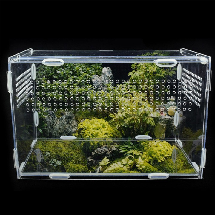 Große Terrarium-Reptilienbox aus Acryl, langlebig, transparent, Heimtierbedarf für Kaltblüter, Reptilien, Haustiere, Insekten