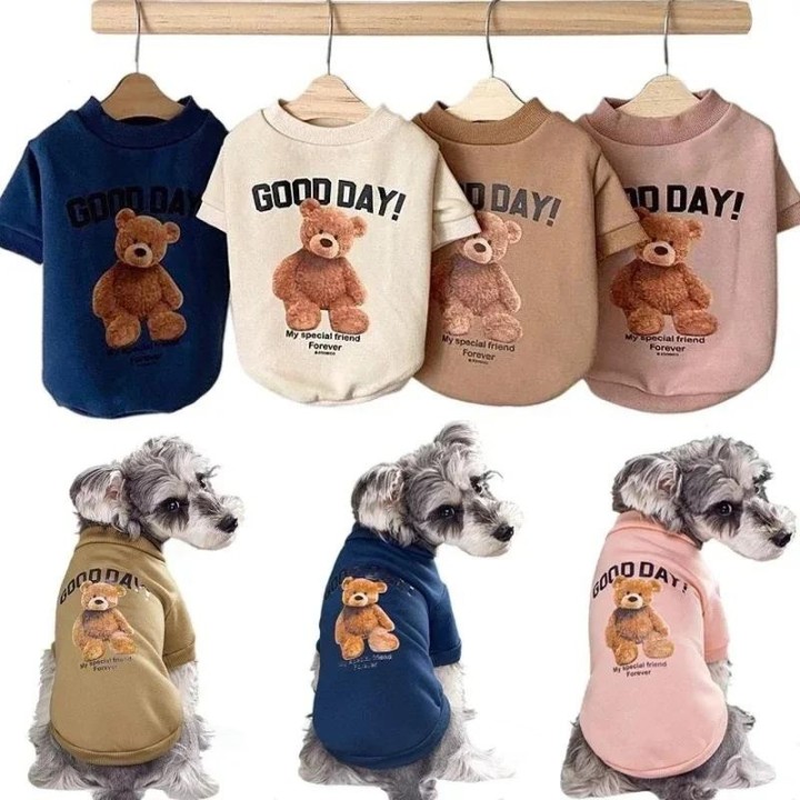 Hunde Winter süße Kleidung Welpen warm Pullover Sweatshirt Bär Muster Haustier Jacke für kleine mittelgroße Hunde Katze Mänte