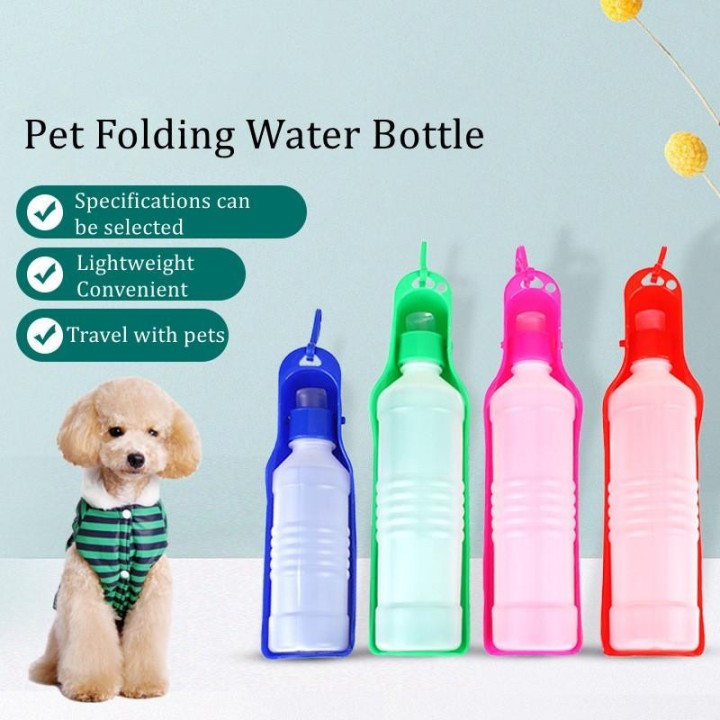 500 ml Hundewasserflasche, faltbarer Trinker, tragbarer Kunststoff-Wasserflasche für Haustiere, Outdoor-Reisen, Trinkwasser-F