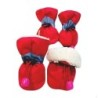 4 stück Hund Stiefel Pet Schuh Abdeckung Nicht-Slip mit Reflektierende Leichte Pfote Protektoren für 1 Red 3.5cmx2.5cm