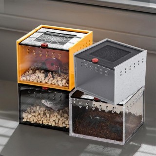 Reptilien-Zuchtbox, transparenter Käfig, Lebensraum für Insekten, Fütterung, Acrylbox, Terrarium, ausbruchsicher, für die Ver