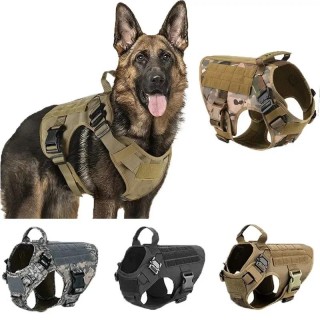 Taktisches Militär-Hundegeschirr für große Hunde, Geschirr mit Seil, reflektierendes Hundegeschirr mit Griff, Brustbekleidung