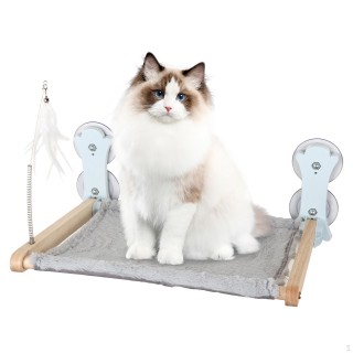 Kabelloses Katzenfenster-Sitzregal zur Wandmontage, wendbare Abdeckung, robustes Sonnenbett