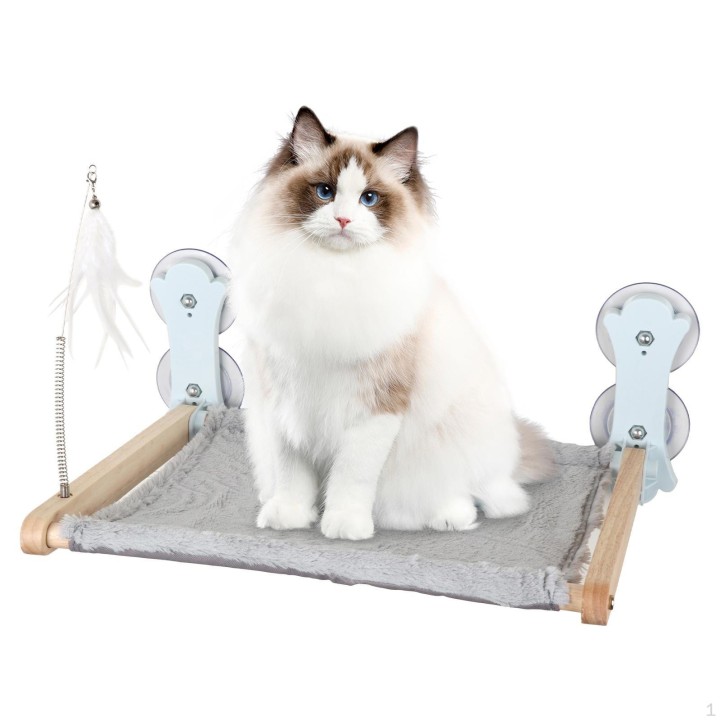 Kabelloses Katzenfenster-Sitzregal zur Wandmontage, wendbare Abdeckung, robustes Sonnenbett