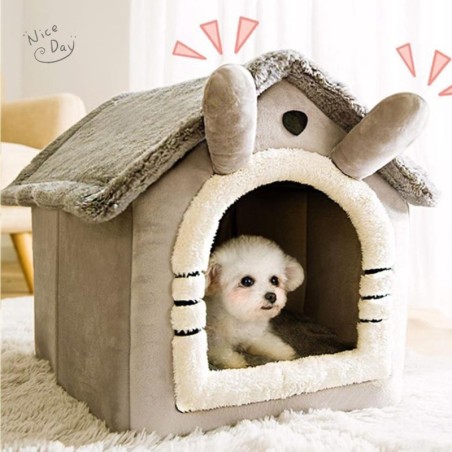 Katzen-/Hundebett, faltbares Schlafbett für Haustiere, abnehmbares und waschbares Katzenhaus, Zwinger für Hundehütte, Katzenn