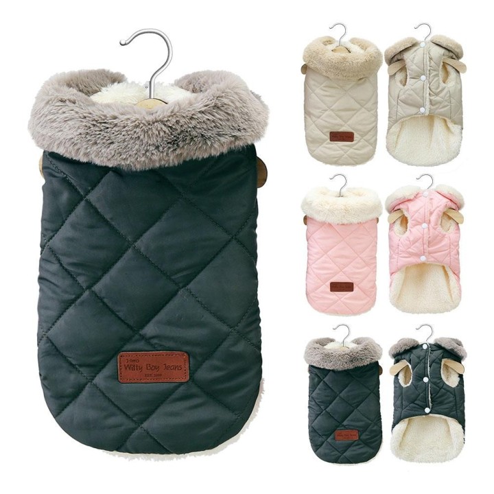 Winter Haustier Jacke Kleidung Super Warme Kleine Hunde Kleidung Mit Pelz Kragen Baumwolle Pet Outfits Französisch Bulldog Ma