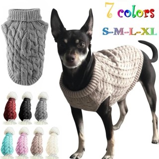 Warme Pullover-Kleidung für Hunde und Katzen, Woll-Outfit, Winter-Strickkleidung, Haustier-Welpen-/Katzenweste, Kostüm für kl