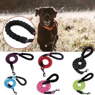 Starke Hundeleine mit bequemem, gepolstertem Griff und stark reflektierenden Fäden One Size grün