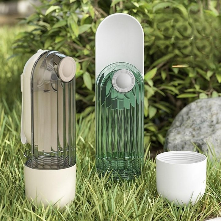 Wasserflasche für Hunde, 2-in-1, tragbarer Trinknapf, Futterspender für Haustiere, Outdoor-Walking-Becher mit Futterspender f