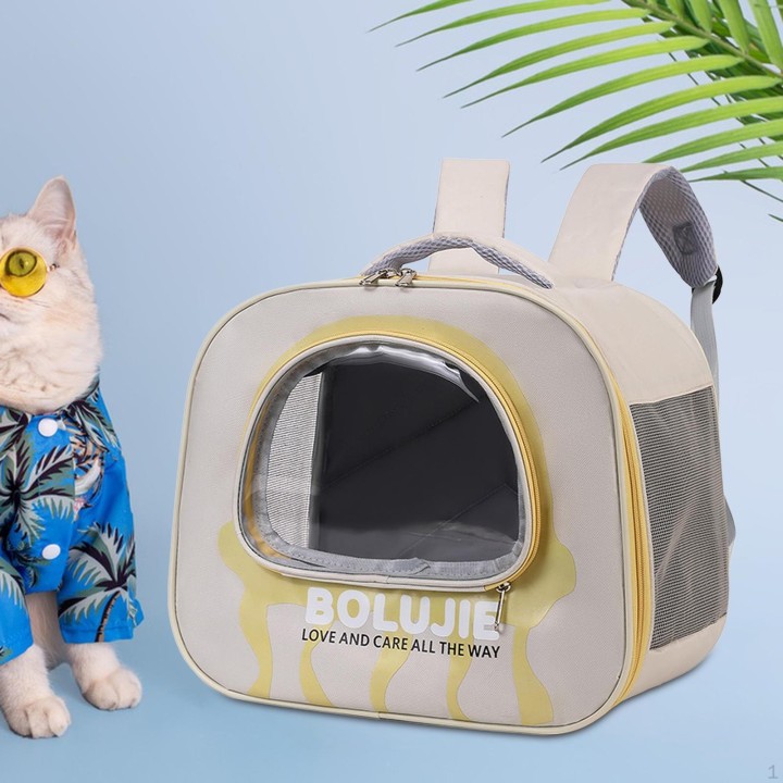 Tragetasche für Katzen und Hunde mit verstellbarem Schultergurt, tragbar, einzigartiges, durchsichtiges Fenster, Haustier gel