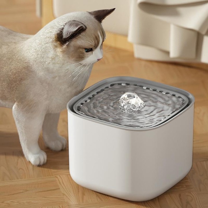 Automatischer Wasserspender für Katzen und Hunde, bewegliches Wasser mit Filterelement, stummgeschaltetes PP-Material