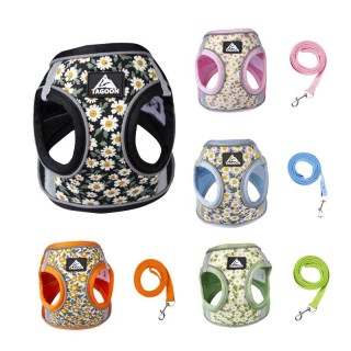 Hundegeschirr mit 1,5 m Leinen-Set, No-Pull-Hundeweste mit verstellbarem, reflektierendem Aufdruck, atmungsaktivem Geschirr,