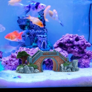 Fisch Tank Brücke Aquarium Hintergrund Ornamente Handwerk Robust Figurine Realistische für