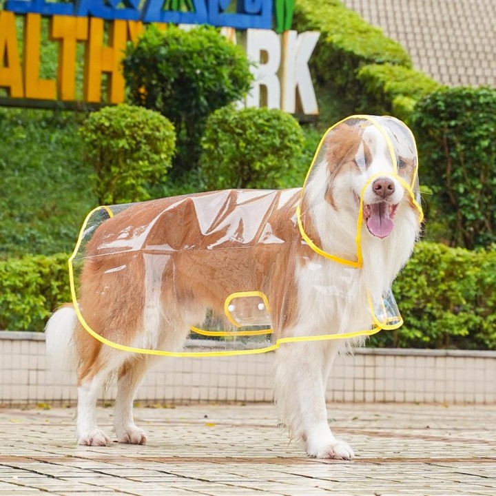Haustier Hund Welpen Transparente Regenbekleidung Regenmantel Haustier Mit Kapuze Wasserdichte Jacke Kleidung Weiche PVC Klei