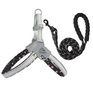 Verstellbares Hundegeschirr, reflektierendes Sicherheitstraining, Brustleine, Halsband für französische Bulldoggen, Hundezube