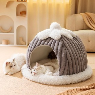 Herbst und Winter Neues Katzennest Katzenschneehaus Katzenbett, Katzenhaus Komplett Geschlossenes Warmes Hundehaus Hundehaus