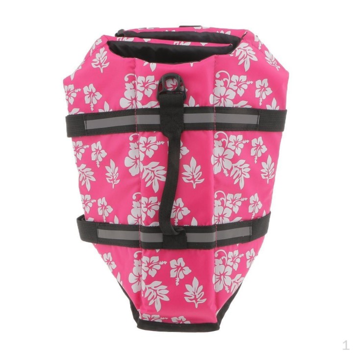 Rettungswesten für Hunde, Saver, mittlere Größe, Oxford-Stoff, XS, rosa Blume